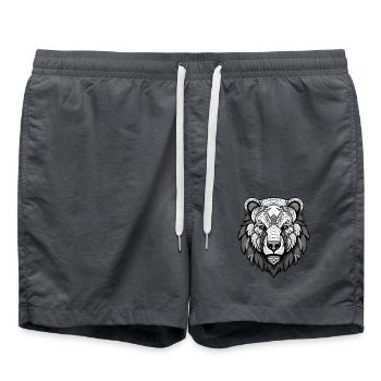 Polar Bear Head Polar Bear - Swim Trunks - anthracite - Front - AI Model Male 185 light (185cm)