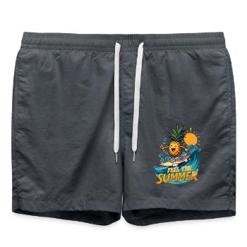 Pineapple Surfer Surf Feel the Summer - Swim Trunks - anthracite - Front - AI Model Male 185 light (185cm)