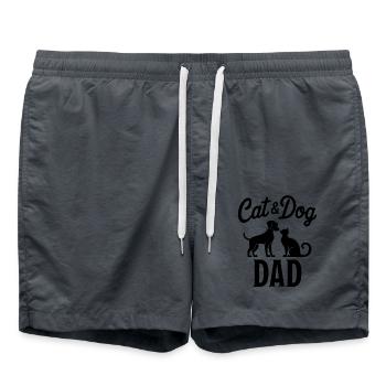 Cat and Dog Saying Funny Pet Gift - Swim Trunks - anthracite - Front - AI Model Male 185 light (185cm)