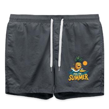 Pineapple Surfer Surf Feel the Summer - Swim Trunks - anthracite - Front - AI Model Male 185 light (185cm)