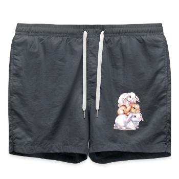 Pile de lapin mignonne pour les amateurs de lapins - Short de bain - charbon - Devant - AI Model Male 185 light (185cm)