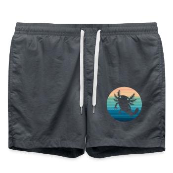 Axolotl Retro Sunset Axolotl Gifts Kids Boys Girls - Badeshorts - Anthrazit - Vorne - AI Model Male 185 light (185cm)