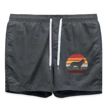 Retro Australian Cattle Dog Blue Heeler Gifts - Swim Trunks - anthracite - Front - AI Model Male 185 light (185cm)
