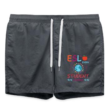ESL-Lehrer ESL Unterricht - Badeshorts - Anthrazit - Vorne - AI Model Male 185 light (185cm)