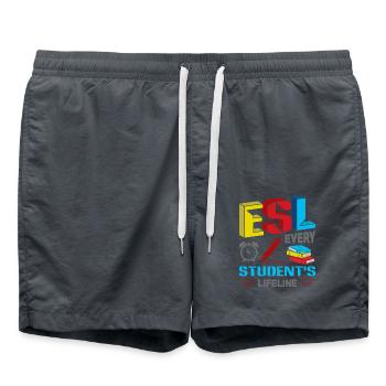 ESL-Lehrer ESL Unterricht - Badeshorts - Anthrazit - Vorne - AI Model Male 185 light (185cm)