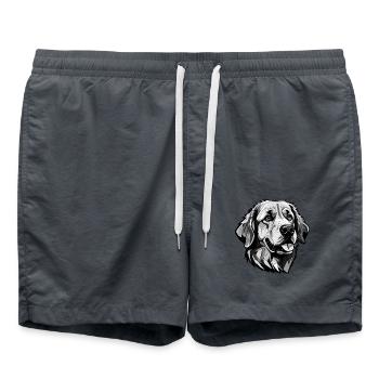 Tête de chien Golden Retriever - Short de bain - charbon - Devant - AI Model Male 185 light (185cm)