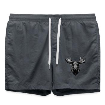 Portrait d’orignal - Short de bain - charbon - Devant - AI Model Male 185 light (185cm)