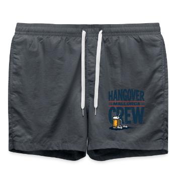 Hangover Crew Mallorca Party Shirt for Party Beasts - Swim Trunks - anthracite - Front - AI Model Male 185 light (185cm)