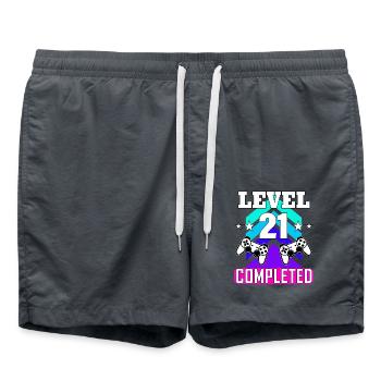Anniversaire de jeu haha Comme c’est drôle Artboard 1 - Short de bain - charbon - Devant - AI Model Male 185 light (185cm)