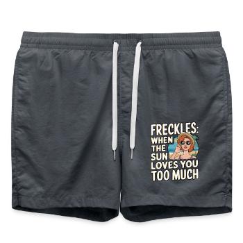 Red Hair Redheaded Irish Freckles Ginger Redhead - Swim Trunks - anthracite - Front - AI Model Male 185 light (185cm)