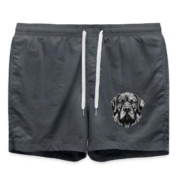 Mastiff Dog Portrait - Swim Trunks - anthracite - Front - AI Model Male 185 light (185cm)