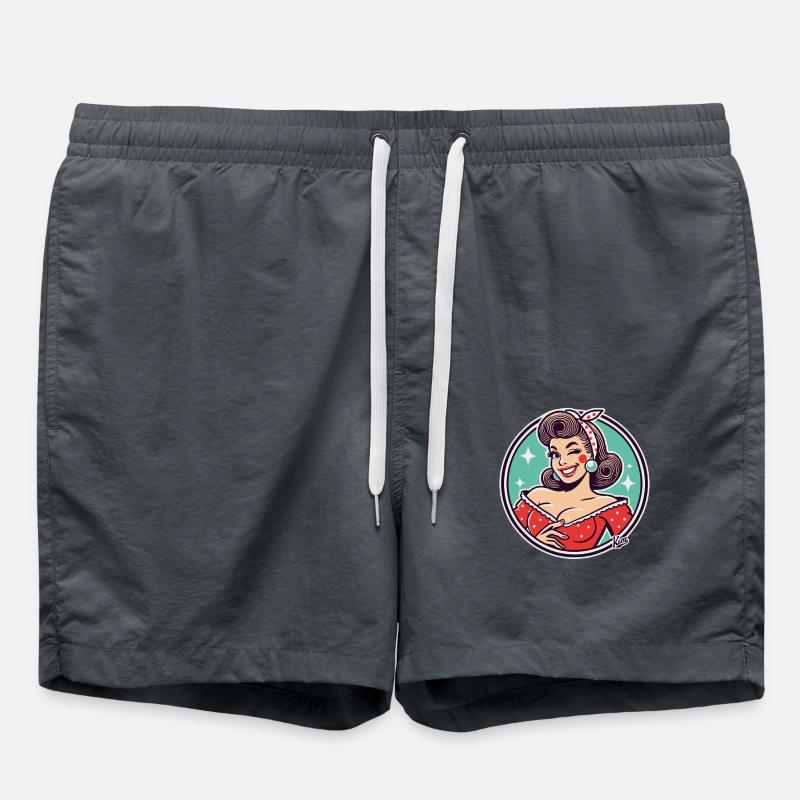 Die gute Retro Hausfrau - Badeshorts - Anthrazit