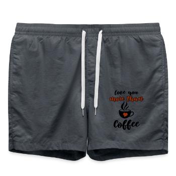 Lustiges Kaffee & Liebe Design - Badeshorts - Anthrazit - Vorne - AI Model Male 185 light (185cm)