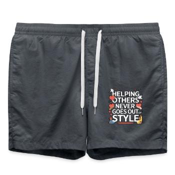 Compassion Humanité Motivation Empathie Gentillesse - Short de bain - charbon - Devant - AI Model Male 185 light (185cm)