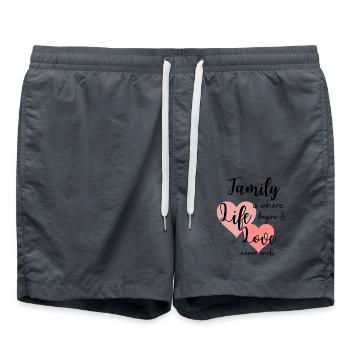 Familie Spruch Familien Liebe Design - Badeshorts - Anthrazit - Vorne - AI Model Male 185 light (185cm)