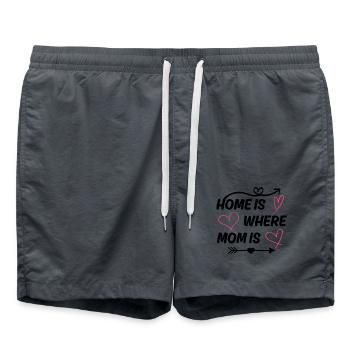 Mutter Spruch Zuhause ist, wo Mama ist - Badeshorts - Anthrazit - Vorne - AI Model Male 185 light (185cm)