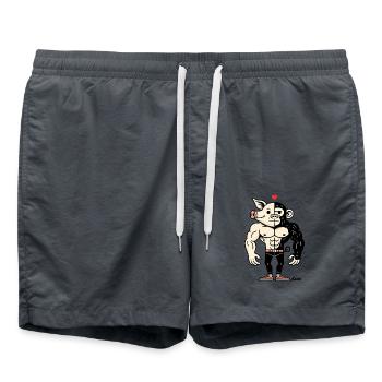 Muskel Gorilla Schwein Mann - Badeshorts - Anthrazit - Vorne - AI Model Male 185 light (185cm)