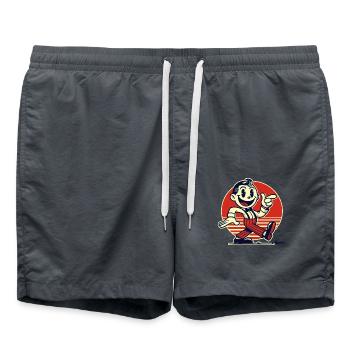 Retro Cartoon-Mann im Vintage-Stil - Badeshorts - Anthrazit - Vorne - AI Model Male 185 light (185cm)