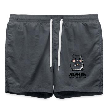 Big Dreams Little Hamster Inspiration - Swim Trunks - anthracite - Front - AI Model Male 185 light (185cm)