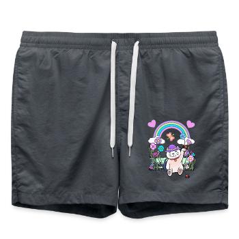Chat, Chats, Printemps, Été, Enfants, Enfant - Short de bain - charbon - Devant - AI Model Male 185 light (185cm)