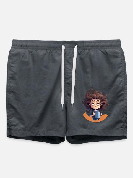 Verrückte Mama übermüdet - Badeshorts - Anthrazit