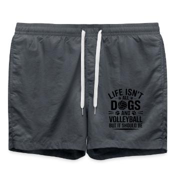 Volley-ball Dire chiens Drôle Cadeau de volley-ball - Short de bain - charbon - Devant - AI Model Male 185 light (185cm)