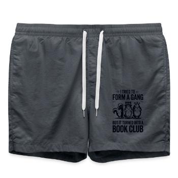 Ich Wollte Eine Gang Gründen Aber Es Wurde Ein - Badeshorts - Anthrazit - Vorne - AI Model Male 185 light (185cm)