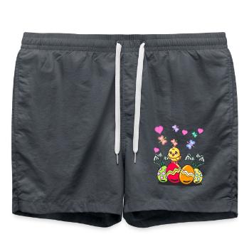 Pâques Pâques Printemps Poussin Oeufs de Pâques - Short de bain - charbon - Devant - AI Model Male 185 light (185cm)