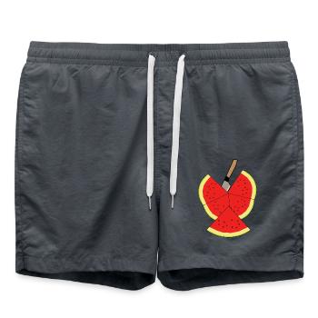 Melone Frucht Sommerzeit Obst - Badeshorts - Anthrazit - Vorne - AI Model Male 185 light (185cm)