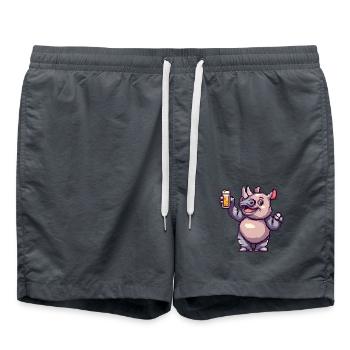 Bière Rhino Pixel - Short de bain - charbon - Devant - AI Model Male 185 light (185cm)