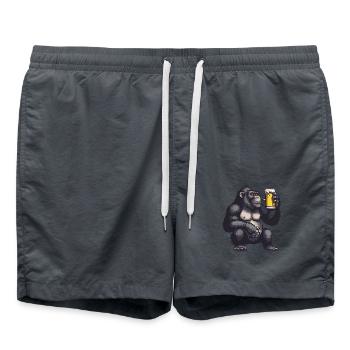 Bière Gorilla Pixel - Short de bain - charbon - Devant - AI Model Male 185 light (185cm)