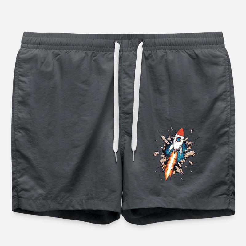 Rocket breaks through wall - Swim Trunks - anthracite