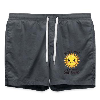 Kiss Me I'm Your Sunshine Sun Summer - Swim Trunks - anthracite - Front - AI Model Male 185 light (185cm)