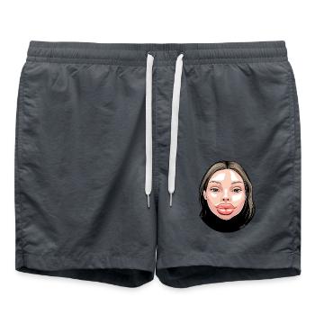 verstörend schöne Schnönheit aus Plastik - Badeshorts - Anthrazit - Vorne - AI Model Male 185 light (185cm)
