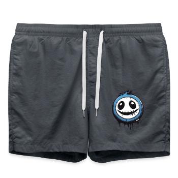 Lustiges Monster mit breitem Grinsen - Badeshorts - Anthrazit - Vorne - AI Model Male 185 light (185cm)