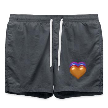 Herz Herzen Valentinstag Valentin - Badeshorts - Anthrazit - Vorne - AI Model Male 185 light (185cm)