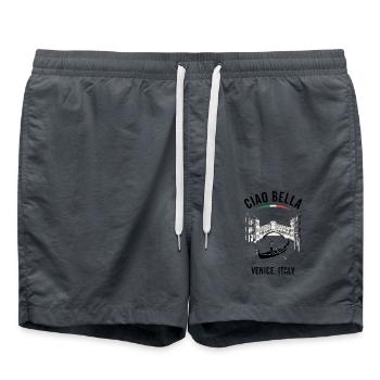 Ciao Bella, Venise, Italie - Short de bain - charbon - Devant - AI Model Male 185 light (185cm)