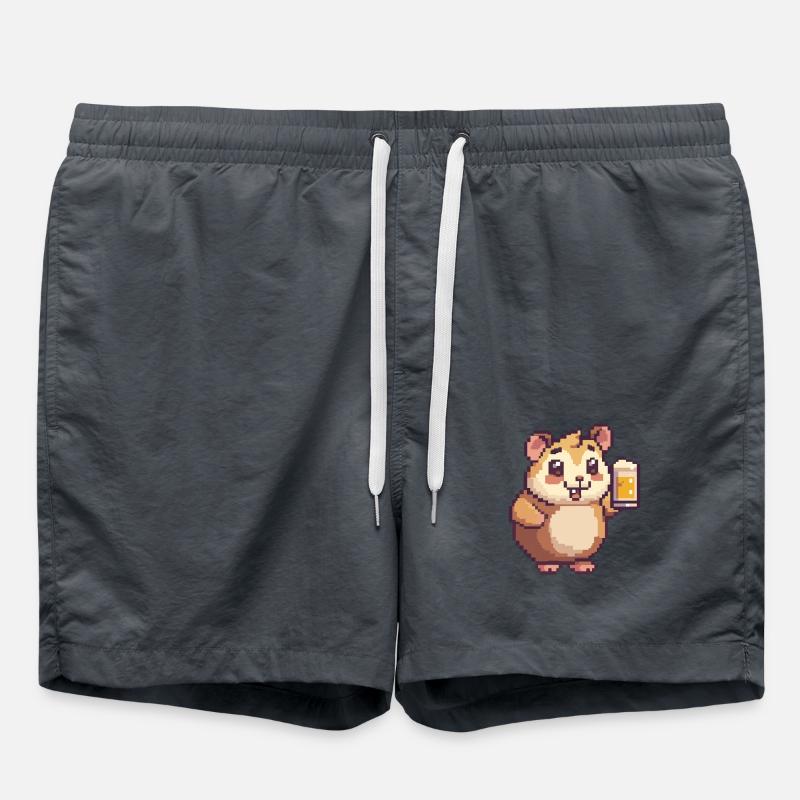 Hamster Pixel Beer - Swim Trunks - anthracite