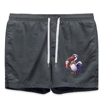 Bière Pelican Bird Pixel - Short de bain - charbon - Devant - AI Model Male 185 light (185cm)