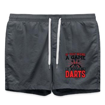 Dart Dartspieler Dartspiel Herren - Badeshorts - Anthrazit - Vorne - AI Model Male 185 light (185cm)
