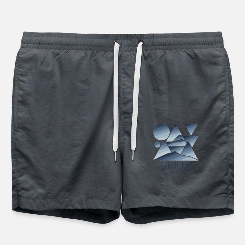 Crete Greece Souvenir Geometric Modern - Swim Trunks - anthracite