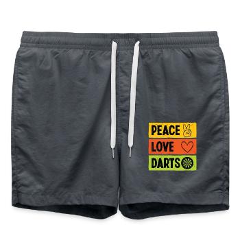 Dart Dartspieler Dartspiel Herren - Badeshorts - Anthrazit - Vorne - AI Model Male 185 light (185cm)
