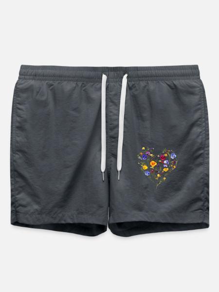 Cœur de fleurs délicates - Printanier - Short de bain - charbon