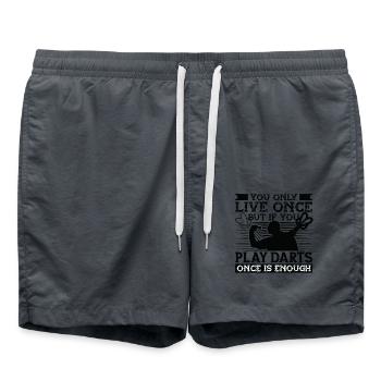 Dart Dartspieler Dartspiel Herren - Badeshorts - Anthrazit - Vorne - AI Model Male 185 light (185cm)