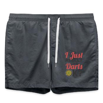 Dart Dartspieler Dartspiel Herren - Badeshorts - Anthrazit - Vorne - AI Model Male 185 light (185cm)