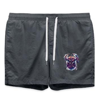 Squelette viking - Short de bain - charbon - Devant - AI Model Male 185 light (185cm)