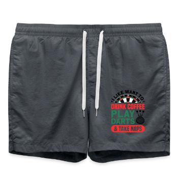 Dart Dartspieler Dartspiel Herren - Badeshorts - Anthrazit - Vorne - AI Model Male 185 light (185cm)