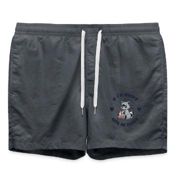If I'm moody give me foody - Swim Trunks - anthracite - Front - AI Model Male 185 light (185cm)
