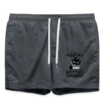 Genervte Bürokatze – Chef des inneren Kündigens - Badeshorts - Anthrazit - Vorne - AI Model Male 185 light (185cm)