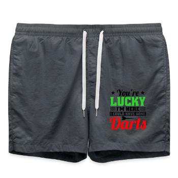 Dart Dartspieler Dartspiel Herren - Badeshorts - Anthrazit - Vorne - AI Model Male 185 light (185cm)